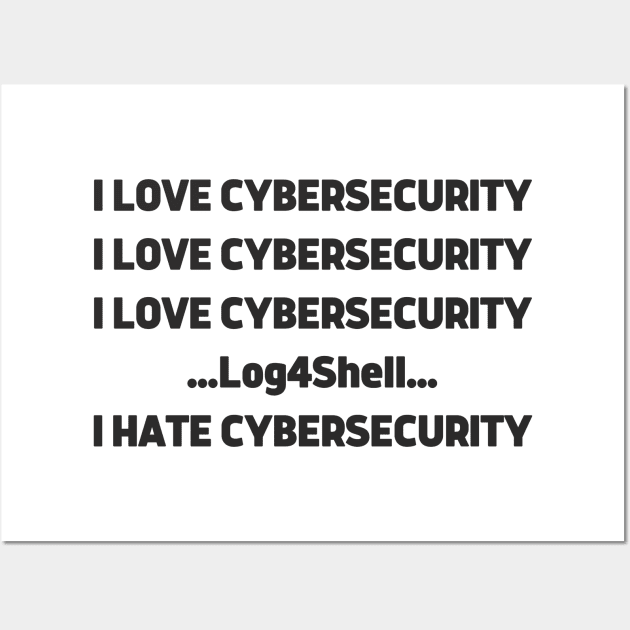 I love Cybersecurity Log4Shell I Hate Cybersecurity Wall Art by FSEstyle